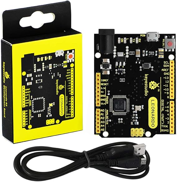 KEYESTUDIO Leonardo R3 Microcontroller Development Board with USB Cable Kit for Arduino Project