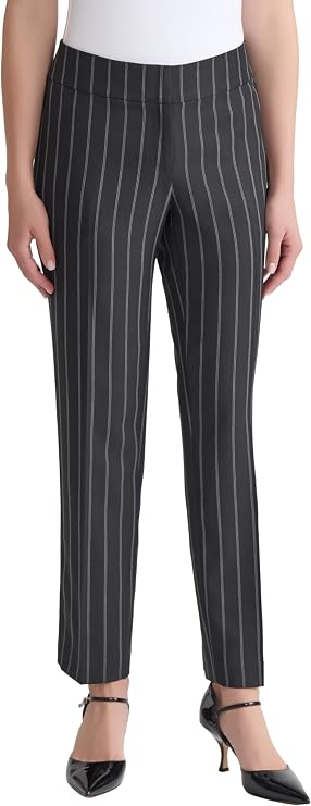Kasper Women's Flat Front Pinstripe Slim Pant