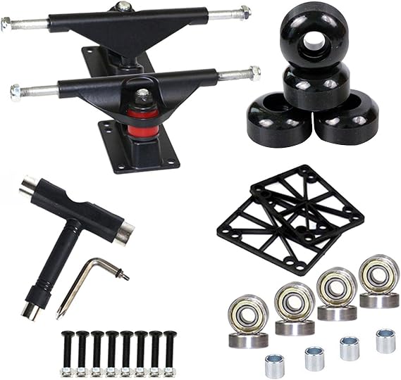 Skateboard Wheels Set, Skateboard Axles Set-up, Skateboard Hardware, Longboard Axles, Generic Skate Board Mount PU Shock Absorber for Adults Boys Girls Children