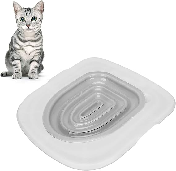 Cat Toilet Training Kit, Seat Cat Toilet Training Kit,Cat Toilet Trainer for Pet Cleaning,Cat Toilet Training Kit Universal Reusable Environmentally Friendly Cat Toilet Trainer for Pet Cleaning(Grey)