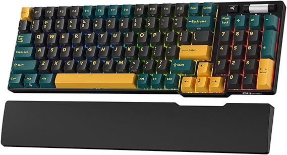 RK ROYAL KLUDGE RK96 RGB Wireless Mechanical Gaming Keyboard w/Wrist Rest | 90% 96 Keys Hot Swappable Mechanical Keyboard, 3-Mode BT5.0/2.4G/USB-C, Volume Control, Software Support & Massive Battery