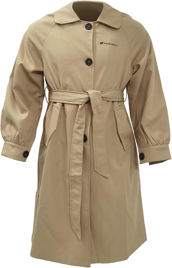 Women's Trench Coat Classic Lapel Overcoat Belted Slim Outerwear Coat