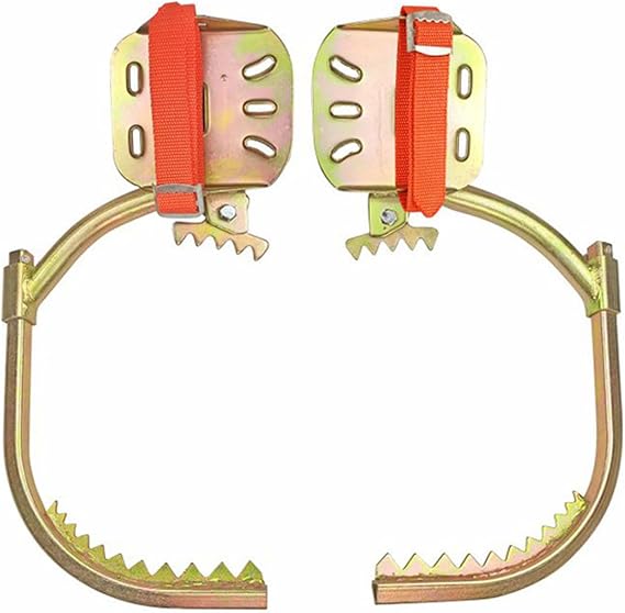 Tree Climbing Spikes, Adjustable Electrician Pole Climbing Shoes with Stainless Steel Claws, Non-Slip Tree Climbing Gear for Fruit Picking and Jungle Survival, Heavy Duty Pole Climbing Tool Set