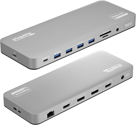 Plugable USB C Laptop Docking Station, Dual Monitor 4K 60Hz for Apple Mac M1/M2/M3/M4/M5,Neo 2X HDMI or DisplayPort for MacBook, 100W Charging DisplayLink Dock, Driver Install Required (UD-6950PDH)