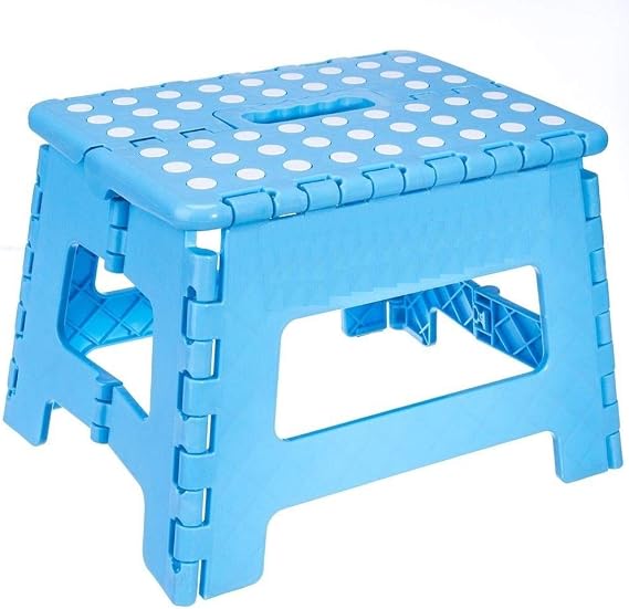 Lexi Home Small 9" Foldable Space Saving Super Step Stool - Blue