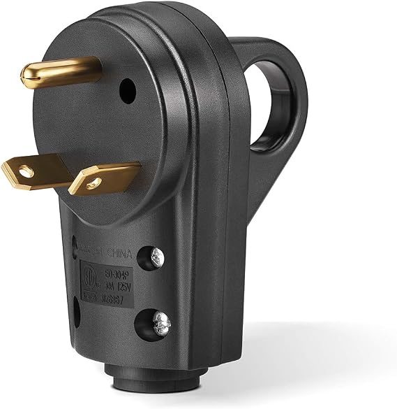BougeRV 30 Amp RV Male Plug Receptacle Connector with Handle