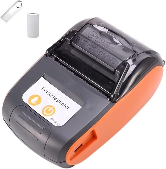 is NOT Compatible with iPhone iOS/IPAD/MAC,ONLY FIT Android/Windows,Bluetooth Thermal Receipt Printer 58mm,Wireless Portable mini Pocket Bill Ticket pos Printer for Small Business,(Orange Color)