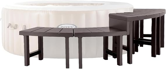 Intex Set of 4 PureSpa Benches, 2 Medium and 2 Tall Bench Accessories Compatible with Inflatable Hot Tub 4 Person Spas (Bench Accessories Only)