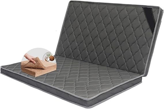 Firm Coconut Palm Mattress Organic Coconut Coir Mattress Firm Mattress Topper Firm Mattress for Back Pain Floor Mattress Pad (Black,Twin 11cm)