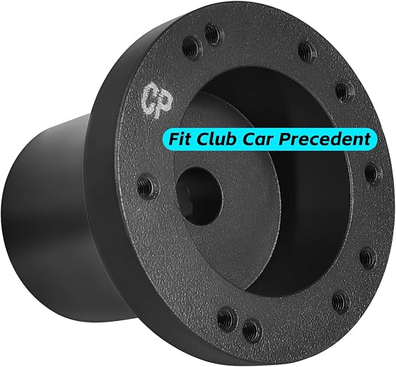 Universal Golf Cart Steering Wheel Adapter - Compatible with Club Car Precedent, Fits 5-6 Hole Steering Wheels, Durable Black Design for Enhanced Performance