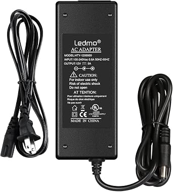 LEDMO Power Supply, Transformers,LED Adapter, 12V 5A 60 Watt Max AC 100-240V to DC 12V LED Driver for LED Strip Lights