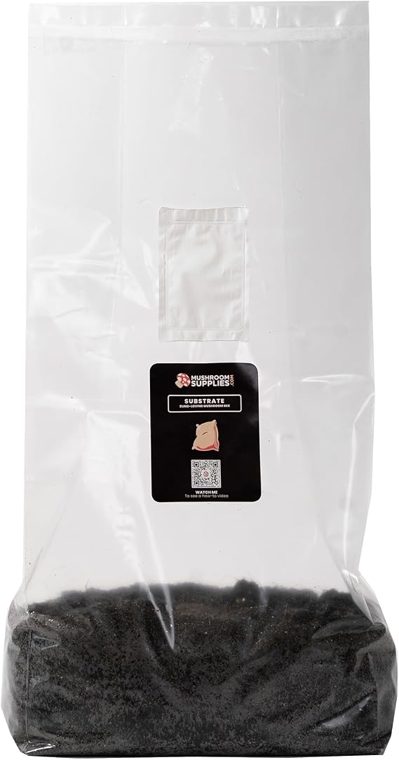 Mushroom Supplies, Substrate for Dung-Loving Mushrooms, Premium Manure, Sterile Grade, Micron Filter Grow Bag Included, Mycologist Recommended, 5 LB