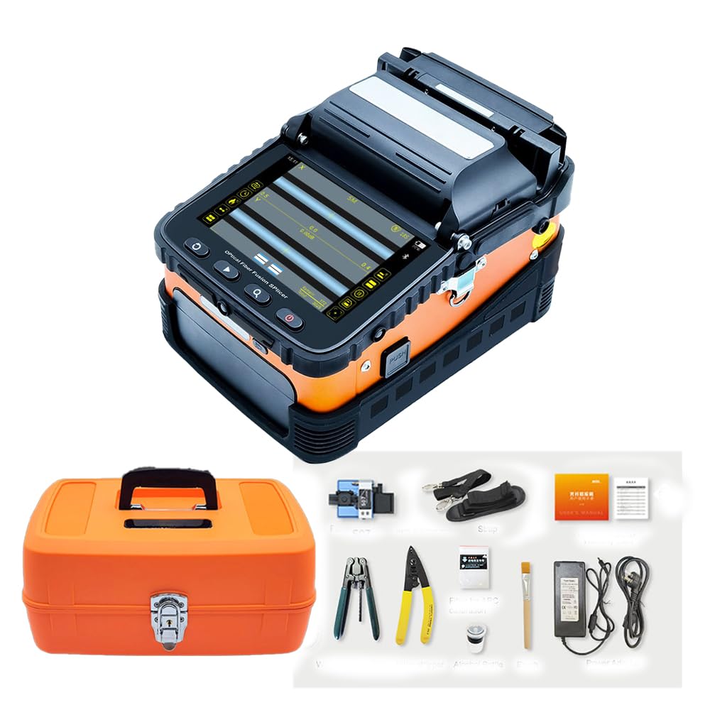 SM&MM Automatic Intelligent Fiber Optic Fusion Splicer Welding Splicing Machine Built-in OPM & VFL&Fiber Cleaver Kit Ai-6A
