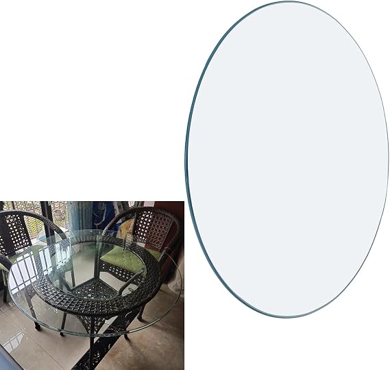 Round Tempered Clear Glass Table Top - 8mm Thick with Flat Polish Edge, Round Tempered Glass Table Top, for Protect Table Tops, Replace Table Tops, DIY Assemble Tables(Size:100CM(40INCH))