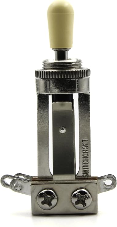 Switchcraft Long Straight 3-way Toggle Switch w/Genuine Switchcraft Cream Tip for Gibson Les Paul