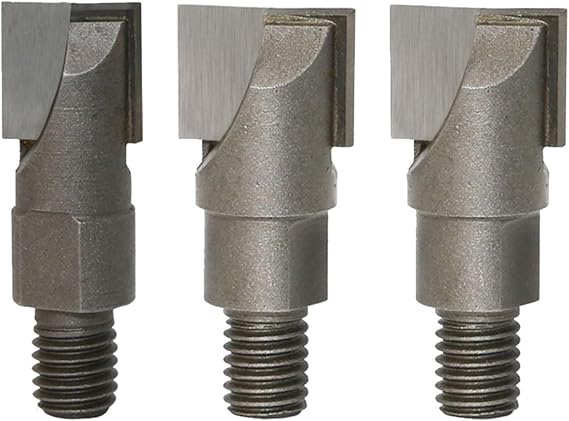 10mm Shank Router Bit Set for Door Lock Slotting,Steel Alloy Bottom Cleaning Milling Cutter with 16/18/20mm Heads for Wood Plastic Doors 3pcs