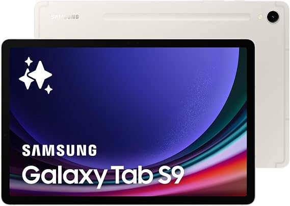 Samsung Galaxy Tab S9 WiFi Android Tablet, 256GB Storage, S Pen Included, Unlocked, Beige, (UK Version)