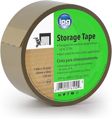 IPG 9851 Tan Storage Tape, 1.88 x 54.6 yd, Single Roll