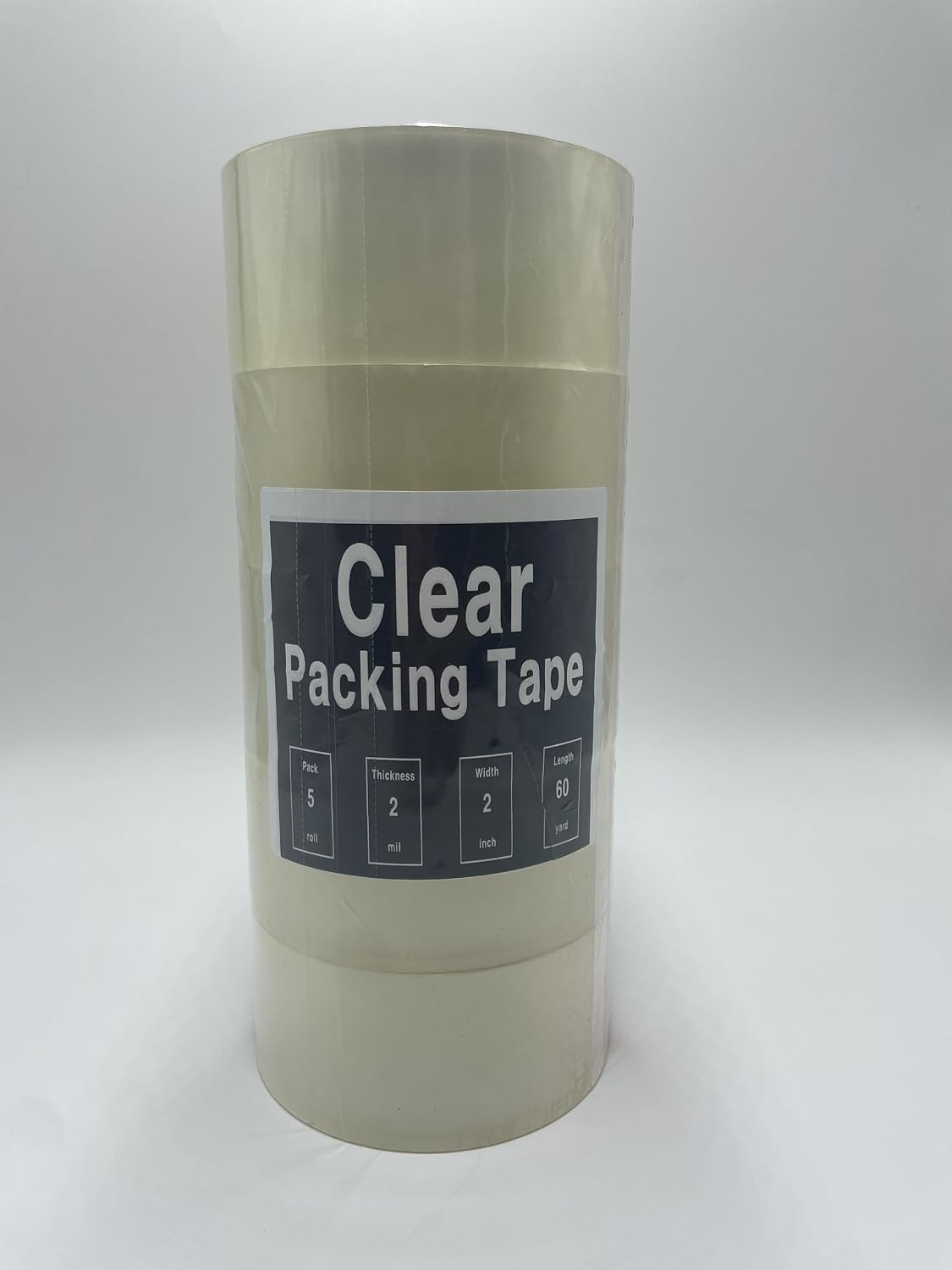 Clear Adhesive Acrylic Tape, 5 Rolls per Pack, Heavy Duty, Multi-Purpose, Moving Tape, Packaging Tape, Box Tape, Carton Tape, Shipping Tape, no Smell, 2 mil x 60yards x 2inch