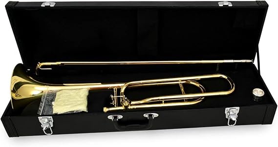 Standard Trombone Tenor Trombone with The Mouthpiece with Case,Gloves,Gold Brass Wind Instruments Valve Trombone