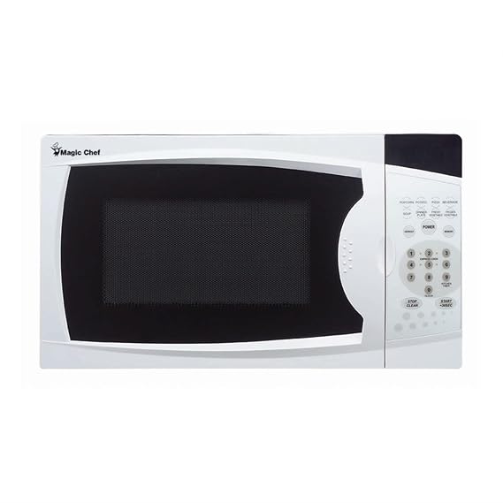 Magic Chef MCM770W Countertop Microwave Oven, Small Microwave for Compact Spaces, 700 Watts, 0.7 Cubic Feet, White