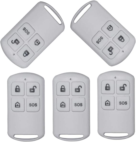 JCHENG 433MHz Keychain Remote Control for Alarm System Security 5Pack