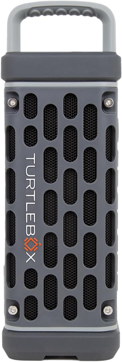 Turtlebox Ranger, Ultra-Portable Bluetooth Speaker, Waterproof, Gray | Built For The Outdoors, Plays to 105dB, IP-67, 12hr+ Battery Life, Magnetic Mounts, Unlimited Pairing for Full Stereo, 2.4lbs