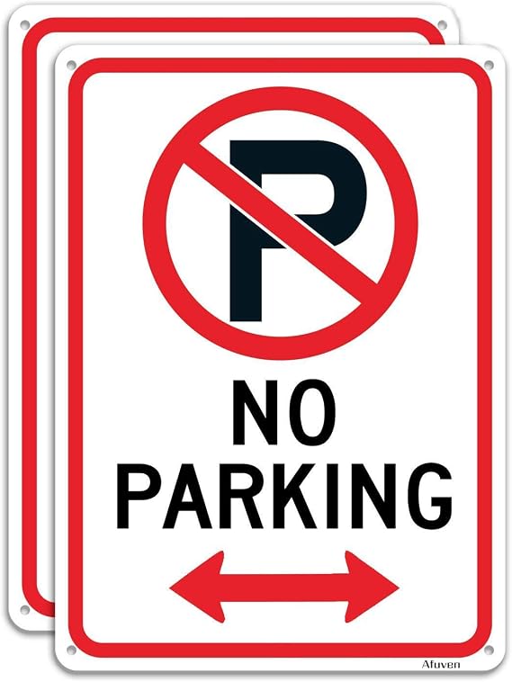 No Parking Signs Outdoor Driveway With Arrow Do Not Park Metal 25 x 18cm Reflective Aluminum Anti UV Protected Waterproof Durable Easy to Install Use 2 pack