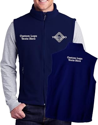 INK STITCH Men F219 Custom Embroidery Add Logo Texts Personalized Fleece Vests