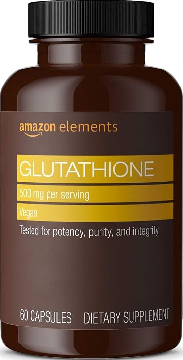 Amazon Elements Glutathione, Vegan, 500mg per Serving, 60 Capsules