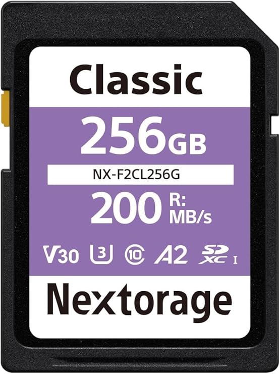 Nextorage 256GB SDXC UHS-I V30 Class 10 Class 3 SD UHS Japanese Brand Camera Accessory for Nikon/Canon/Alpha/Fujifilm F2CL Series NX-F2CL256G