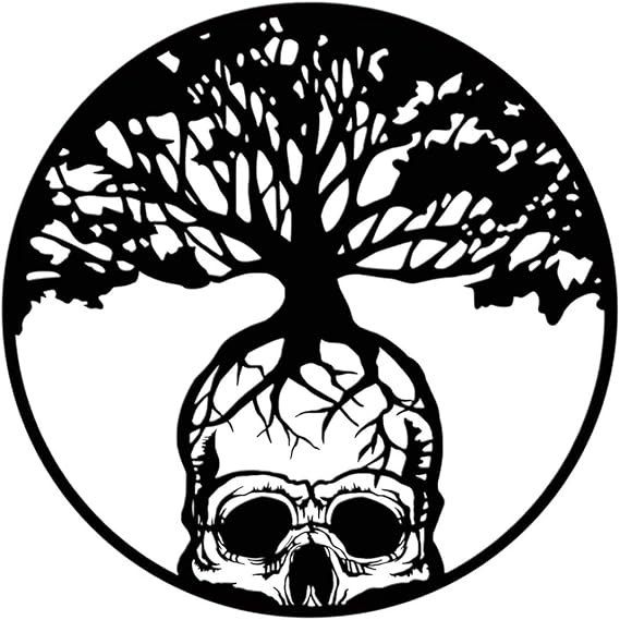 WYSJYBHJ Skull Metal Wall Hanging Decor Tree Of Life Wall Art Skull Tree Of Life Metal Wall Decor For Bedroom Living Room Outdoor.