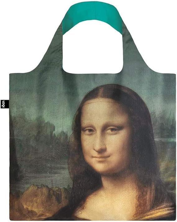 LOQI LV.MO Museum Shopping Reusable Grocery Bag, One Size, Leonardo Da Vinci's Mona Lisa