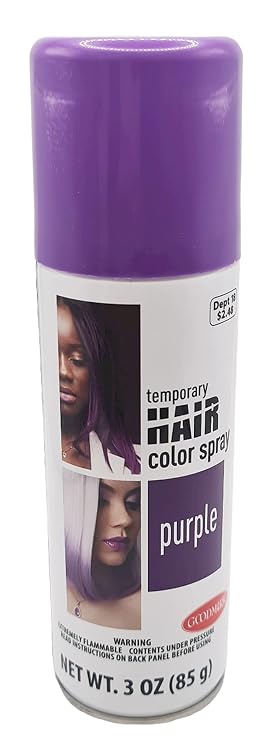 Spray On Wash Out Purple Hair Color Temporary Hairspray 3 ounces