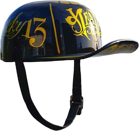 Baseball Cap Motorcycle Helmet Personalized Half Helmet for Men and Women Open Face Motorbike Helmet DOT ECE Approved Retro Scoop Helmet Moped Scooter Cruiser Chopper