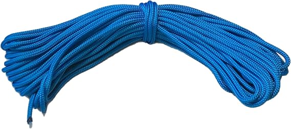 1/4" Premium Double Braid Polyester, Made in USA, Blue, 100 ft | Utility Line for Marine, Arborist, Equine & General Purpose Use, UV Resistant, 2,000 lb tensile strength