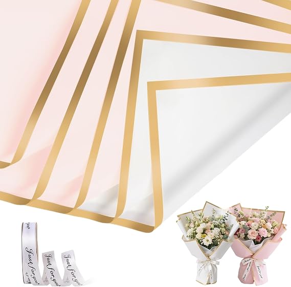 wlertcop Flower Bouquet Wrapping Paper, Waterproof Flower Wrapping Paper