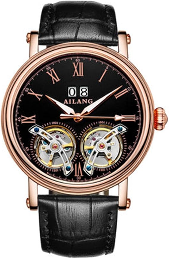 Watch For Mens Double Tourbillons Auotmatic Watches Business Stylish Men Calendar Watch Roman Reloj