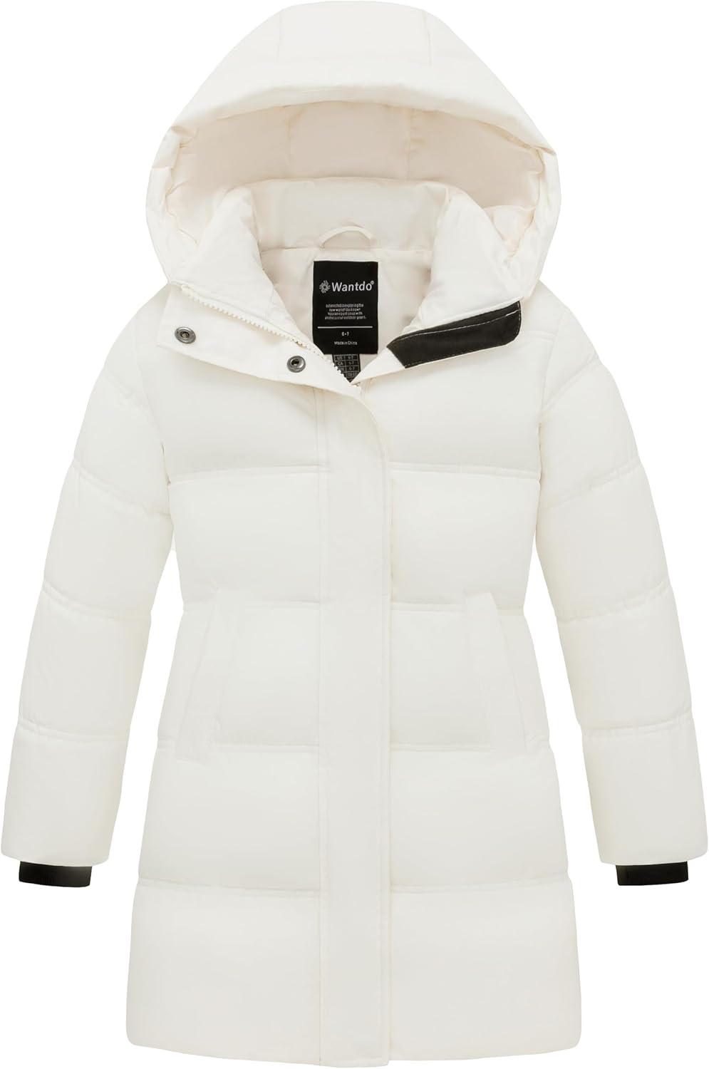 wantdo Girls Winter Coat Long Puffer Jacket Warm Waterproof Parka with Hood