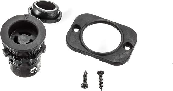 MotorGuide 8M0092066 Trolling Motor Receptacle for 10-Gauge and 8-Gauge Wire, with Composite Mounting Plate, Black