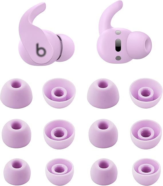 ALXCD Eartips Compatible with Beats Fit Pro, S/M/L 3 Sizes 6 Pairs Soft Silicon Earbuds Tips Replacement Ear Tips, Compatible with Beats Fit Pro 6 Pairs Stone Purple