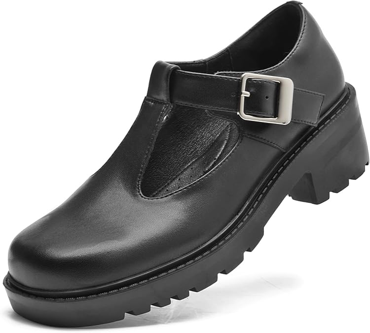 DADAWEN Women's T-Strap Mary Jane Pumps Chunky Platform Lolita Dress Shoes