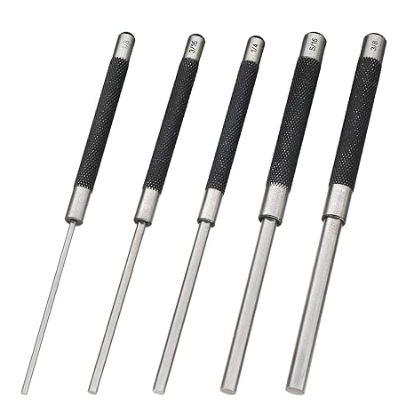WHLLING 5-Piece Roll Pin Punch Set, 8-Inch Carbon Steel Pin Punch Set