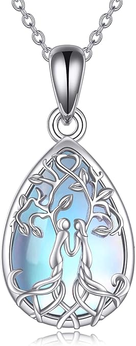 YFN Sterling Silver Tree of Life Abalone/Turquoise Pendant Necklace - Sister Gift for Birthday or Any Occasion