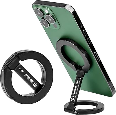 Magnetic Ring Phone Holder for iPhone 16,Double Ring Adjustable Cell Phone Stand,Magnetic Phone Holder 360 Rotation Portable Mount for iPhone 15 14 13 12 Pro Max,MagSafe Case,Gym,Golf Cart