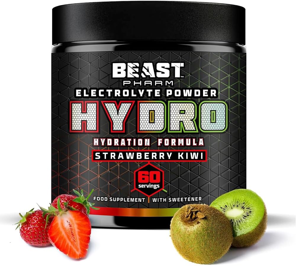 Beast | Electrolytes Powder | 60 Servings Keto Hydration Drinks  Potassium | 360g, Strawberry Kiwi