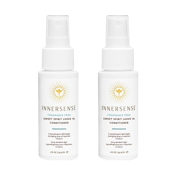 INNERSENSE Organic Beauty - Fragrance-Free Sweet Spirit Leave-In Conditioner | Detangling, Hydrating, Smoothing | Non-Toxic, Cruelty-Free, Clean Haircare (2 pack - 2 fl oz | 59.1 mL each)