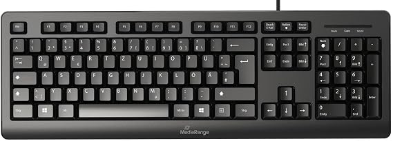 MediaRange Keyboard USB Qwertz German Black, W128289008 (Black)