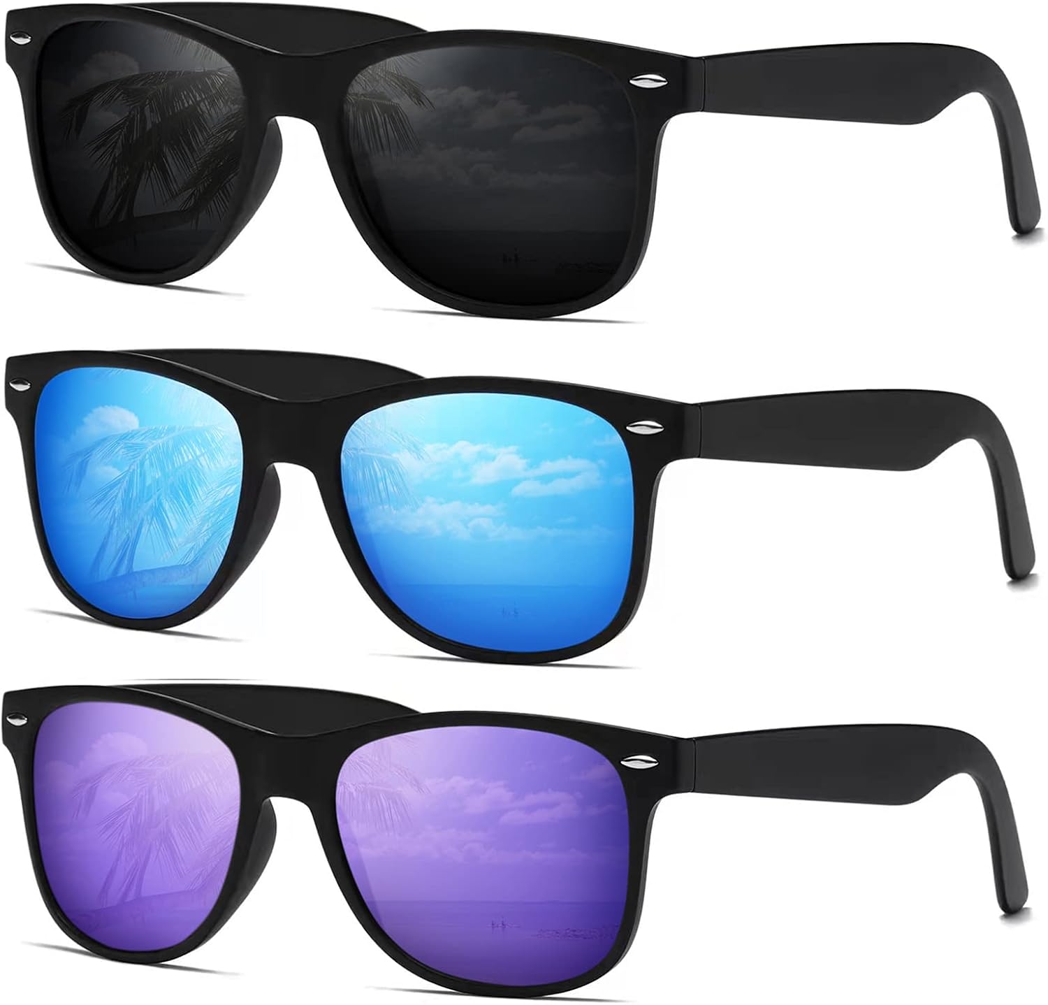 DEMIKOS Sunglasses Men Polarized Sunglasses for Mens Womens Retro Mirror Lens for Driving Fishing UV400 Protection