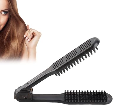 Hair Straightener Brush, Double Side Hair Straightening Styling Brush Anti Static Salon Hairdressing Styling for Smoothing and Straight Styles